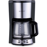 Filtru de cafea Alpina XEH25247337, 1000W, 1,5l, cana de sticla, negru/argintiu