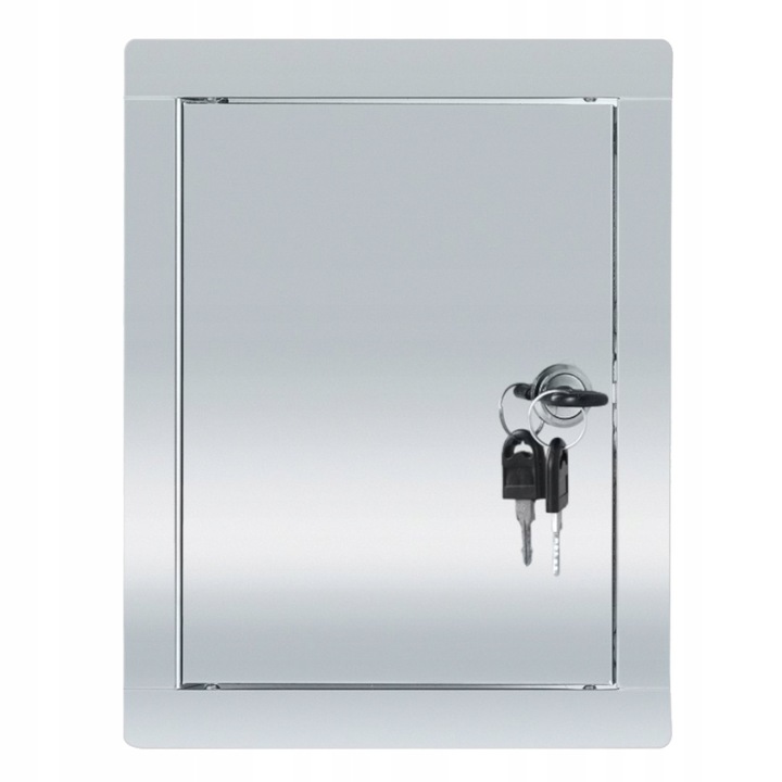 Usi Metalice De Inspectie Cu Incuietori, Bobimarket, Material: Otel Inoxidabil, Inchidere Cu Lacat, Dotate Cu Balama Pe Baza De Zavor, Utilizare: Usi De Revizie Pentru Cosuri, Ventilatie, 20 cm x 25 cm