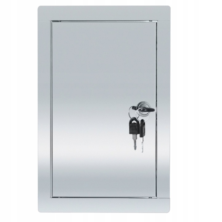 Usi De Inspectie, Material Otel Inoxidabil, Inchidere Cu Clips, Echipate Cu Balama Pe Baza De Clema, Utilizare Usi De Inspectie Pentru Cosuri, Ventilatie, 20X30 cm, Argintiu