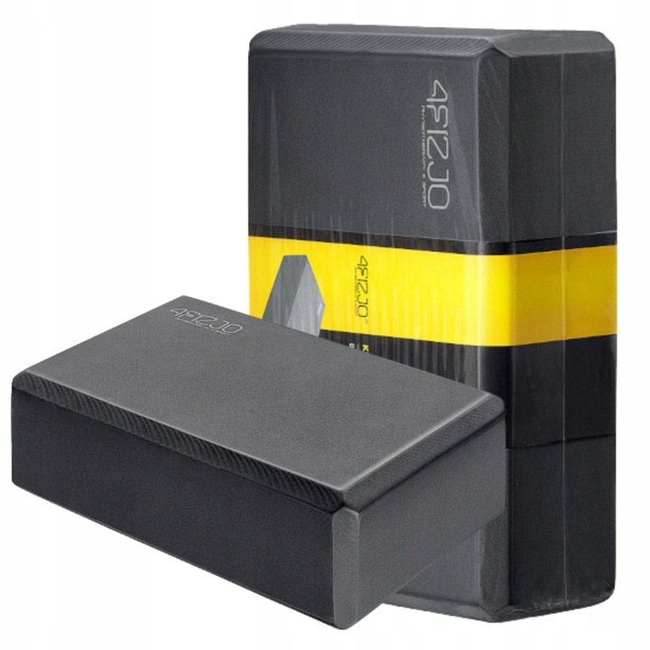 Jóga és Pilates blokk, 4FIZJO, Fitness tégla, Jóga kocka, EVA hab, 23 cm x 15 cm, Fekete