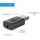 Techstar® M135 4 в 1 аудио приемник предавател, Bluetooth 5.0, USB порт, AUX 3,5 мм, съвместим с домашен телевизор или кола, черен