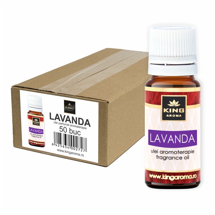 Pachet 50 uleiuri parfumate aromaterapie KING Aroma LAVANDA, 10 ml