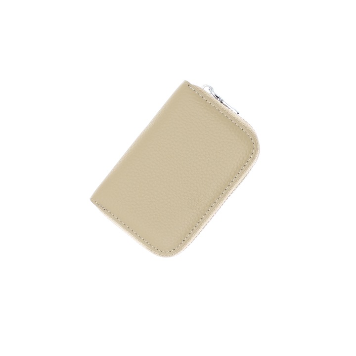 Картодържател, унисекс, от естествена кожа, ButicCochet, 11 x 7,5 см, бежов - PR882