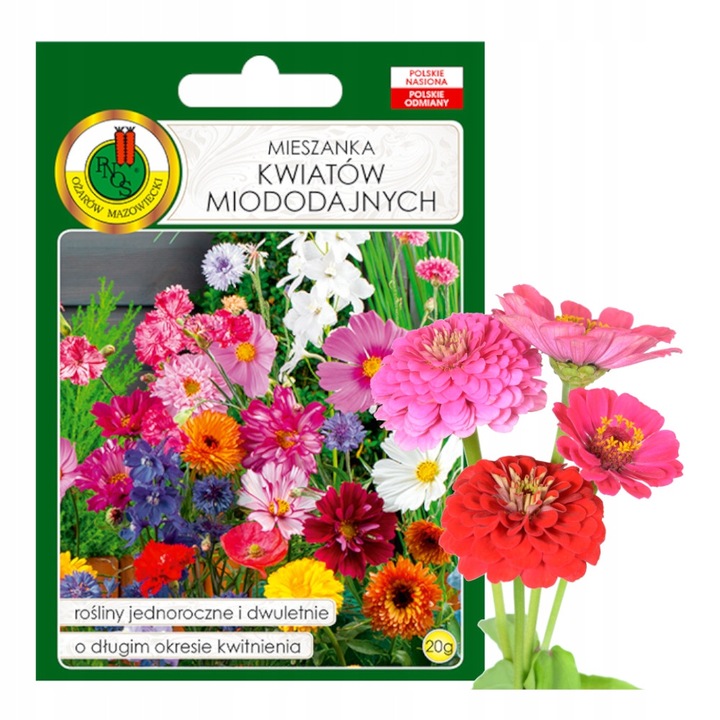 Seminte Cu Amestec De Flori, Pnos, Anuale Si Bienale, Greutate Ambalaj 20G, Perioada Lunga De Inflorire, Randament Ridicat De Miere Si Polen, 20 g, Multicolore