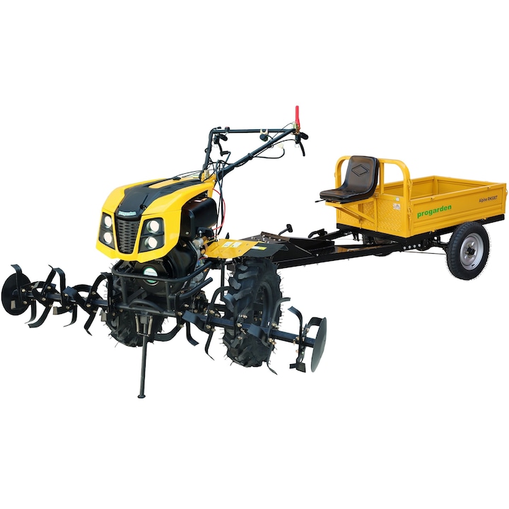 Agregat 4x4 Diesel Motocultor ProGARDEN Campo 1273 Alpine Remorca ProGARDEN Alpine RM500T cu tractiune integrala