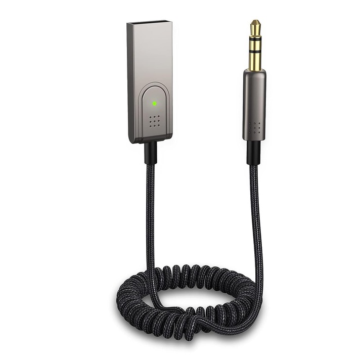 Adaptor Bluetooth 5.1 Aux Auto, Zhiting, Hands Free, pentru Audio Vehicul