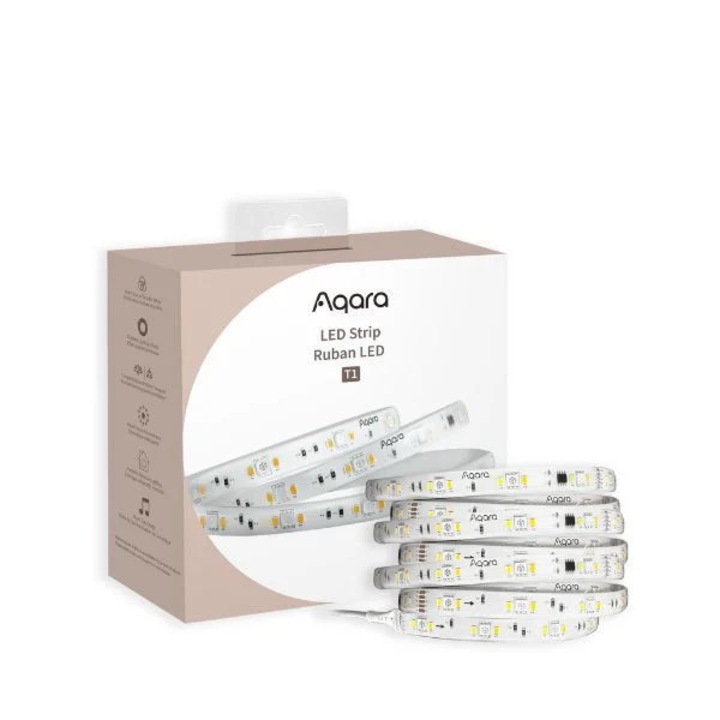 Banda LED Aqara T1 Basic, lungime 2m, model RLS-K01D, iluminare flexibila si eficienta, culori vibrante, control smart prin aplicatie, ideala pentru decor interior si ambianta personalizata acasa