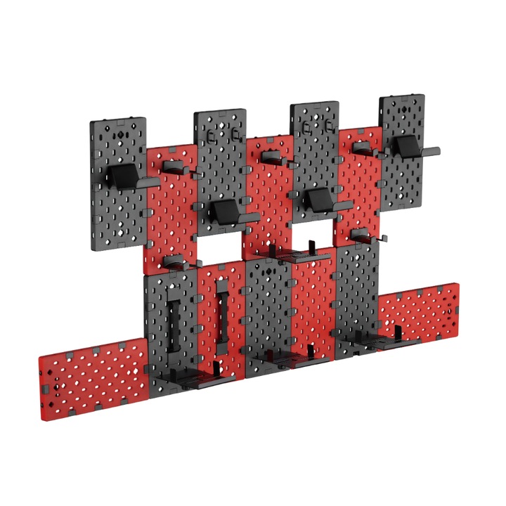 Organizator de perete pentru jocuri, 15 x 128 x 256 mm, Rosu