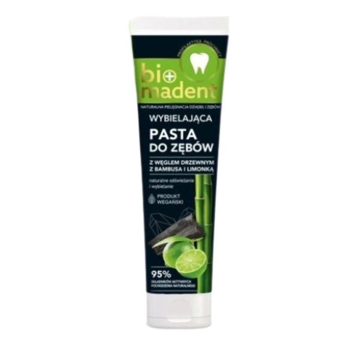 Fehérítő fogkrém bambusz szénnel és mésszel, 100 ml