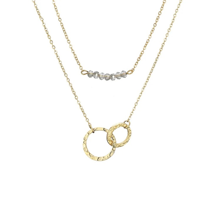 Set doua coliere aurii placate cu aur galben de 14 k si pandative STCOL087