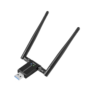 Adaptor Wireless USB 3.0, NUODWELL, Dual Band, Retea 2.4 Ghz / 5Ghz, WiFi 1300Mbps, Cu antene de 5 dBi, Multi Compatibilitate, Pentru PC Laptop, Usor de instalat si de utilizat, Negru
