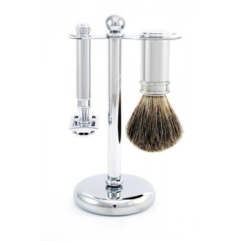 Edwin Jagger Set de barbierit 3 piese S81M8911, Classic Silver Edwin Jagger Set de barbierit 3 piese S81M8911, Classic Silver