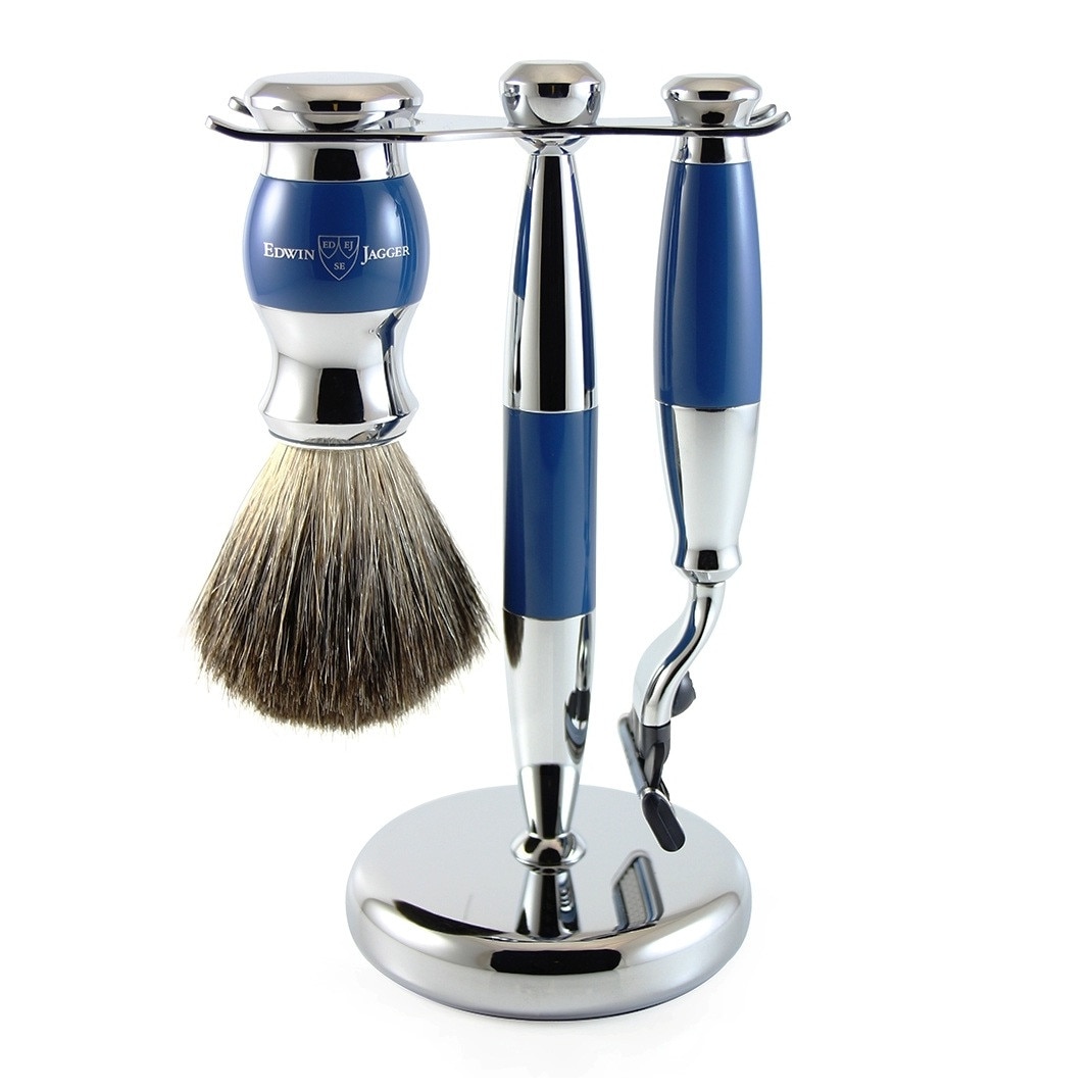 Edwin Jagger Set de barbierit 3 piese S81M353CRF, Philip Blue Fusion