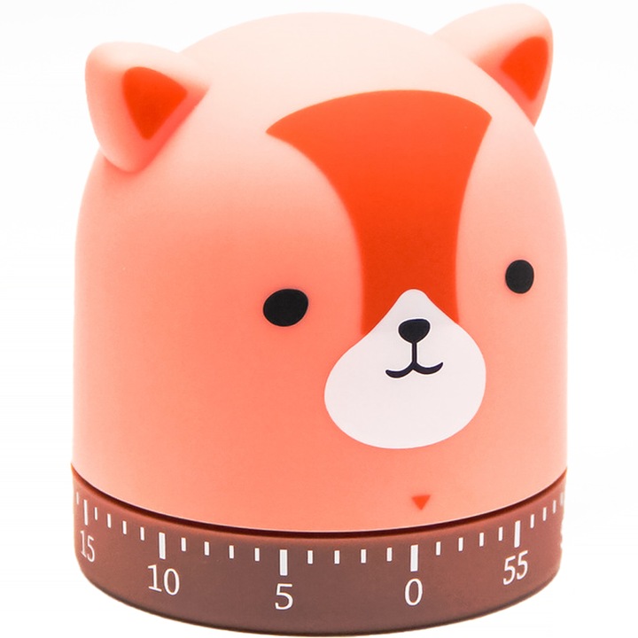 QttvbTna mechanikus konyhai időzítő, forgó állat, ABS, 55 perc