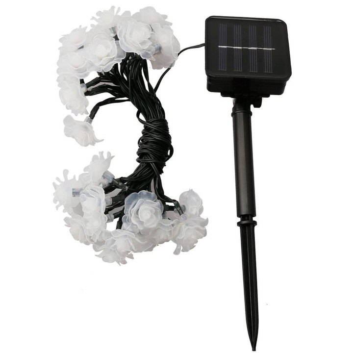 Lampi solare, 30 LED, 6M, trandafir, albastru