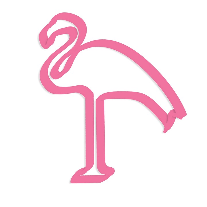 Forma cutter pentru prajituri, Amscan, Flamingo, Plastic, 10 x 12 cm, Roz