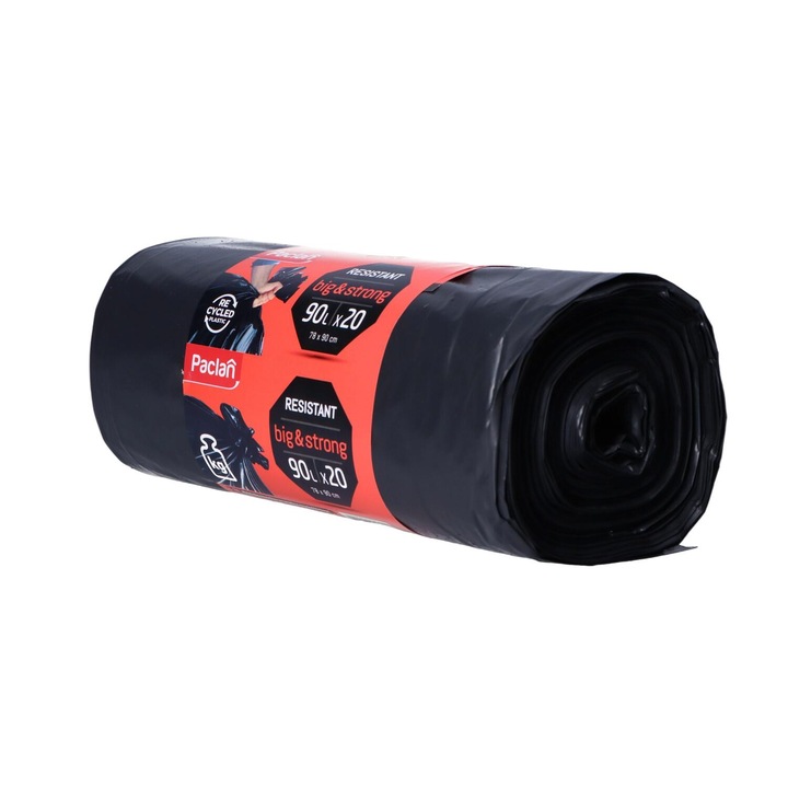 Set 20 saci menajeri, Paclan, 90 l, Negru