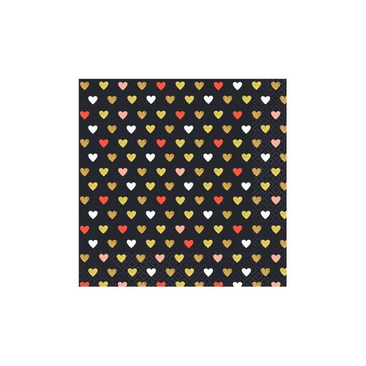 Szerelem XOXO Black szalvéta 20 db-os 33x33 cm