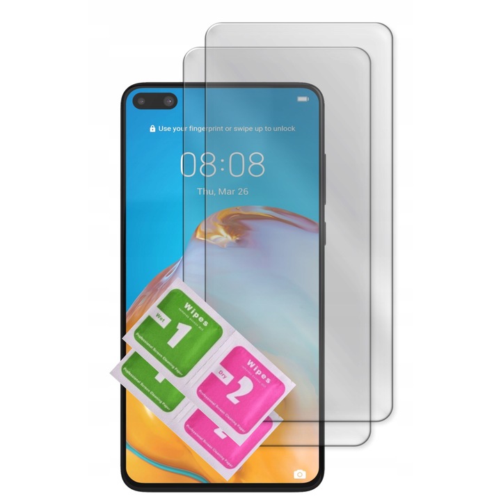 Set 2 folii pentru telefon, MARTECH, Sticla, Compatibil HUAWEI P40