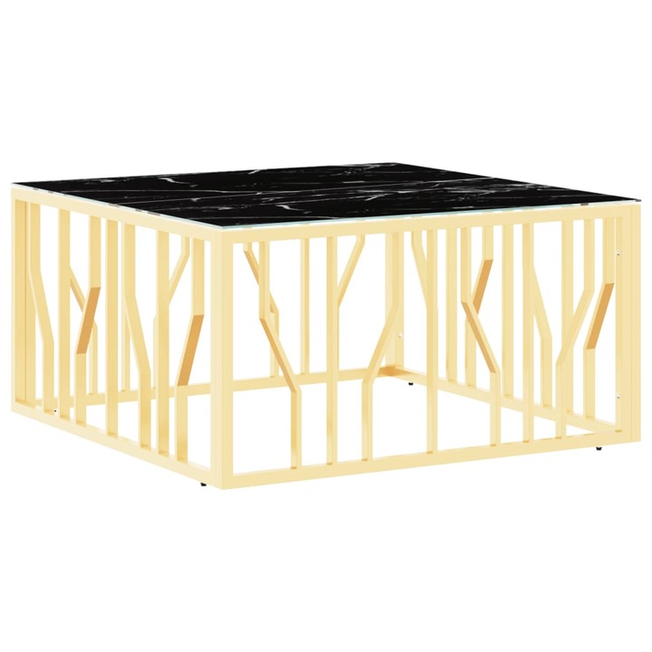 VidaXL Маса за кафе, сребристо стъкло и неръждаема стомана, 80x80x40 см