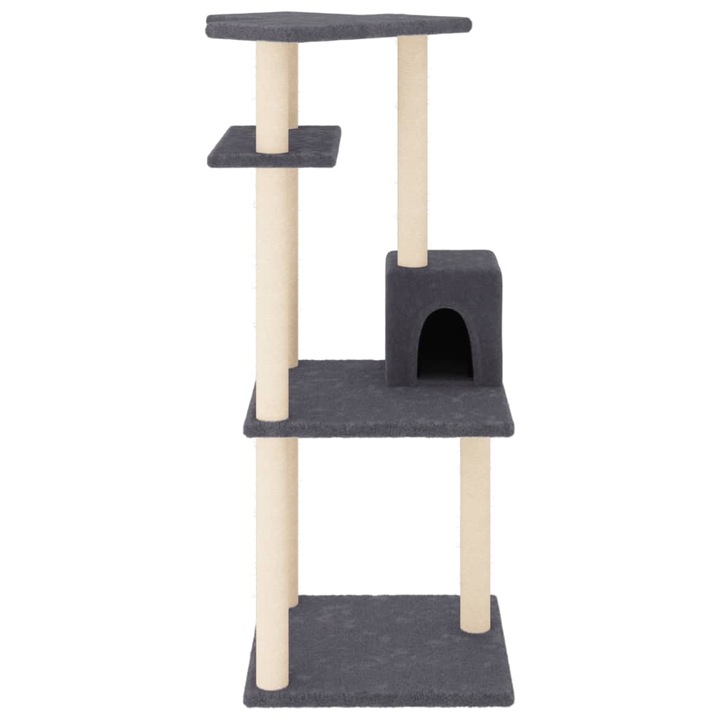 Ansamblu de pisici cu stalpi din funie de sisal vidaXL, crem, 73 cm