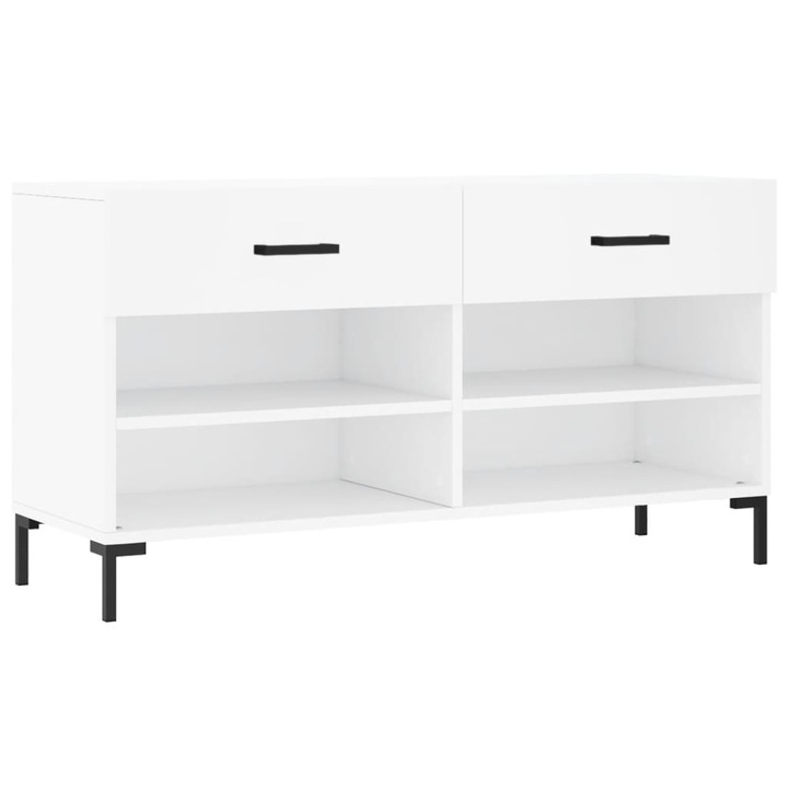 Banca de pantofar vidaXL, alb, 102 x 35 x 55 cm, lemn prelucrat, 21.9 Kg