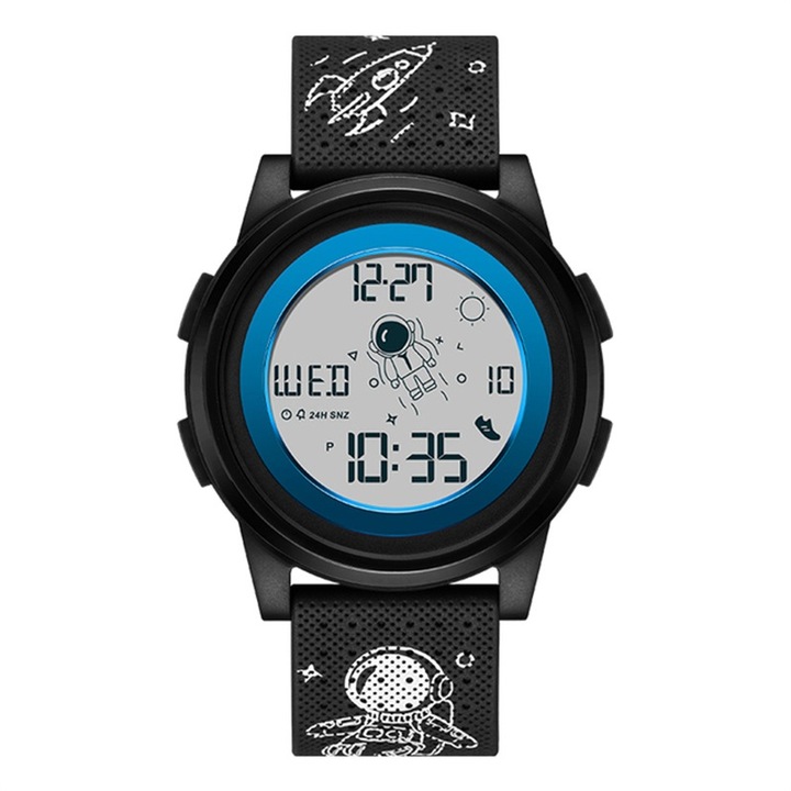 Ceas pentru copii Sanda Astronaut, Negru / Albastru