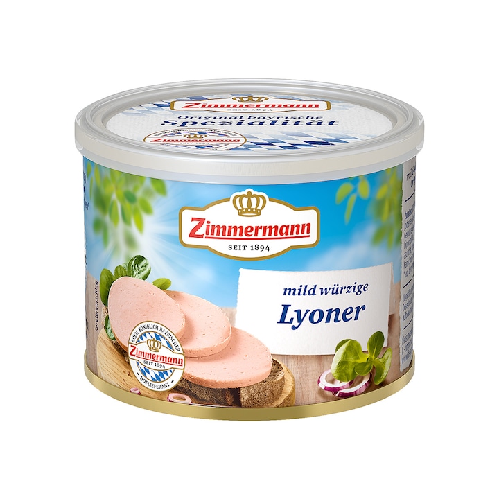 Conserva carne de porc LYONER 200gr Zimmermann
