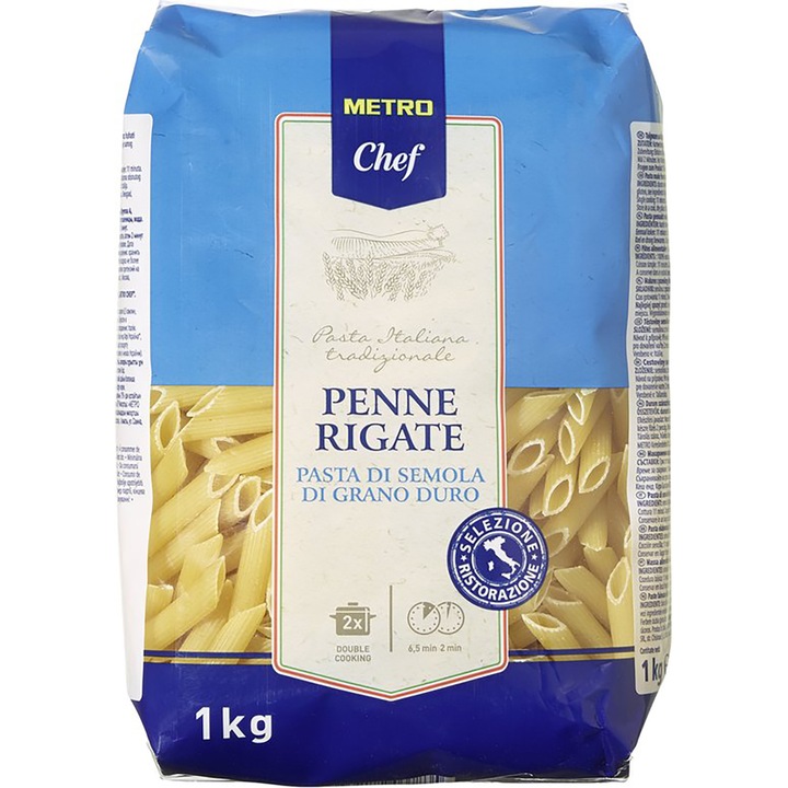 Paste Penne Rigate, Metro Chef, 1 Kg