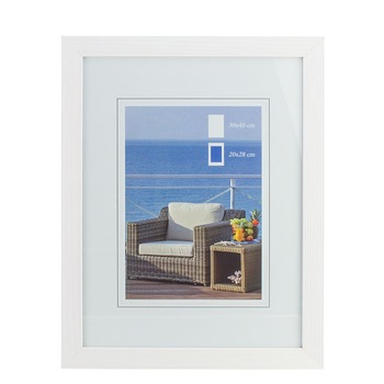Rama foto din lemn, aspect tablou, 30 x 40 cm, alb Rama foto din lemn, aspect tablou, 30 x 40 cm, alb
