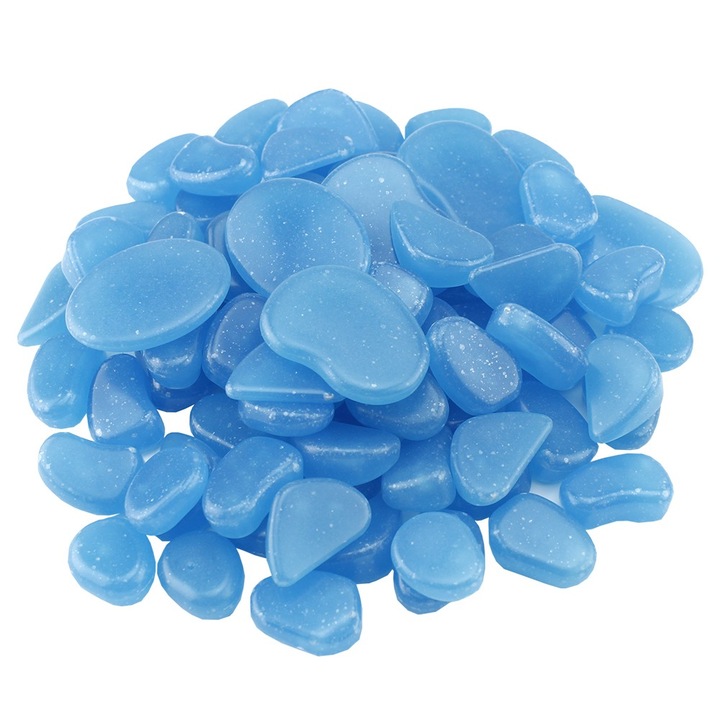 Декоративни фосфоресциращи камъни ProCart, Син който светлини син, 100 грама