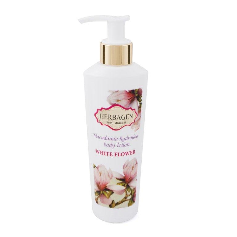 Lapte de corp hidratant WHITE FLOWER cu ulei de macadamia , HERBAGEN ,200 ml