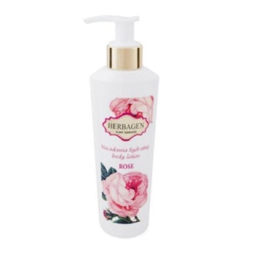 Lapte de corp hidratant ROSE cu ulei de macadamia,HERBAGEN ,200 ml