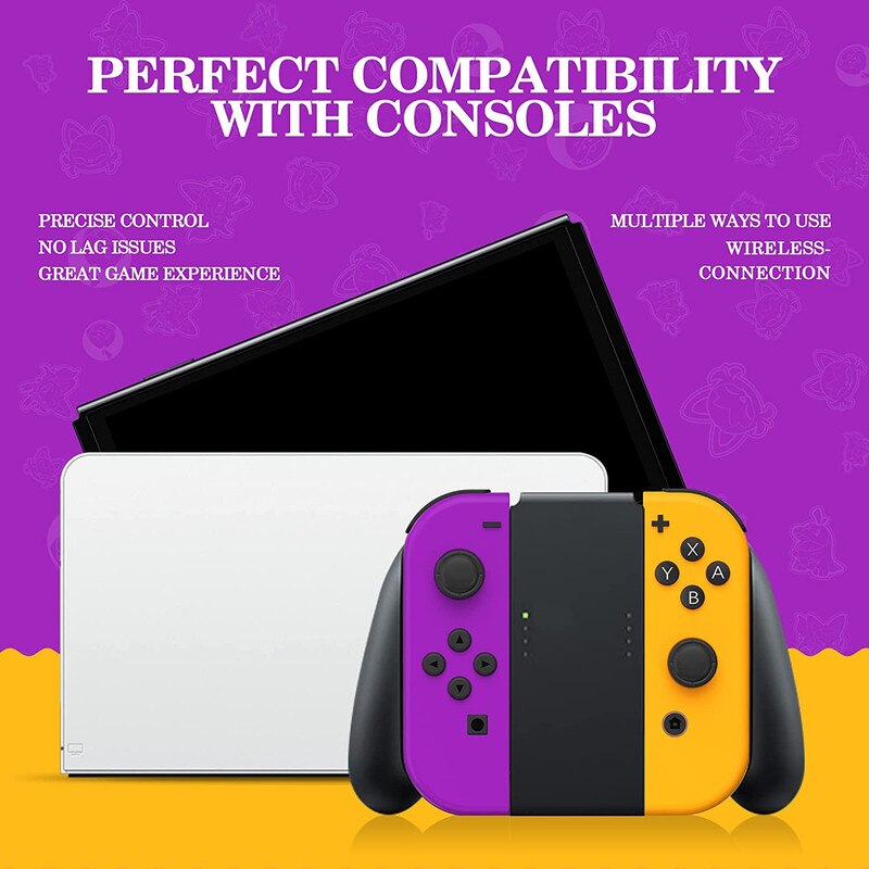 ジ*ー様 Nintendo Switch Gamepad pentru Nintendo Switch, 2 Piese, Mov/Portocaliu - eMAG.ro
