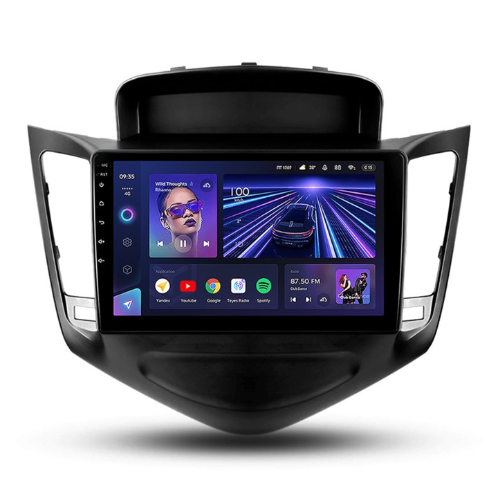 Navigatie Auto Teyes CC3 2K Chevrolet Cruze J300 2008-2014 6+128GB 9.5" QLED Octa-core 2Ghz, Android 4G Bluetooth 5.1 DSP
