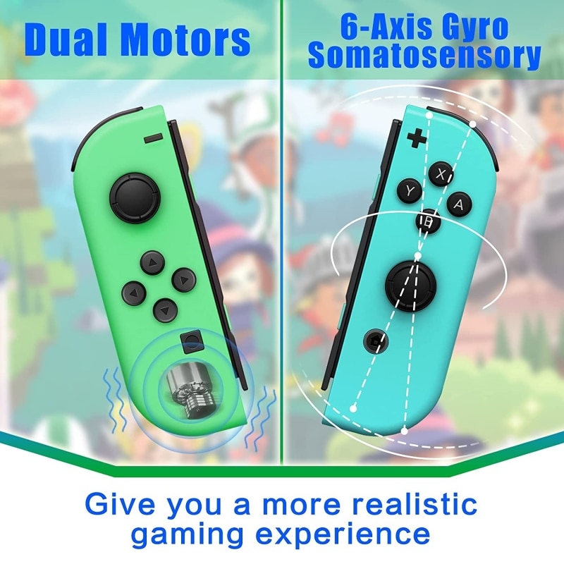 Геймпад за Nintendo Switch, 2 части, син/зелен - eMAG.bg