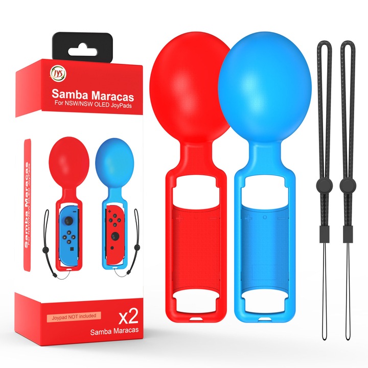 Set 2 huse pentru manere stanga si dreapta, Roffie, Plastic, Rosu/Albastru