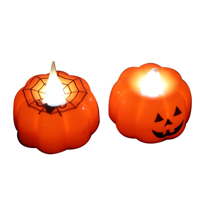 12 LED-es Halloween gyertya készlet, Zhuoqiao, narancs