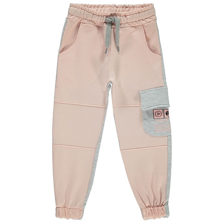 ERAKIDS Gyerek/Lány Rózsaszín nadrág Sport 2 színű húzózsinór pamut/poliészter/elasztán halvány rózsaszín/szürke
