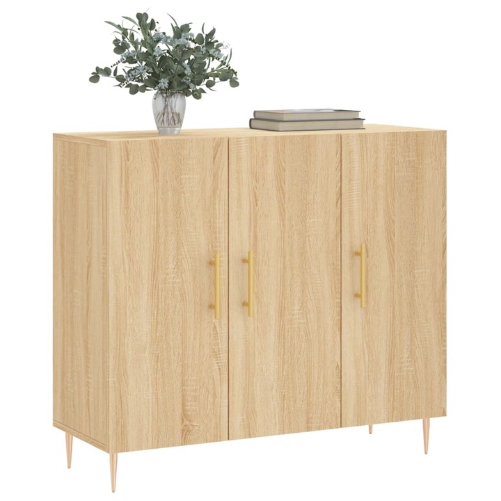 vidaXL sonoma tölgy színű szerelt fa tálalószekrény 90 x 34 x 80 cm 828095
