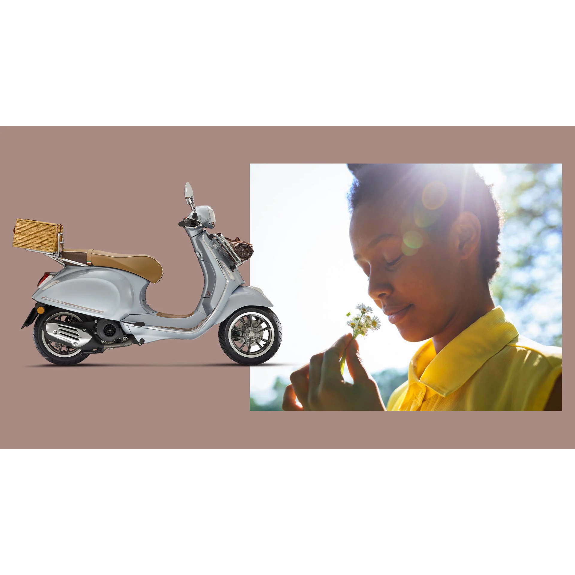 Motocicleta, Vespa Primavera 50 Pic Nic, Verde/Maro - eMAG.ro