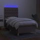 vidaXL tópszínű szövet rugós és LED-es ágy matraccal 90x200 cm 3135649