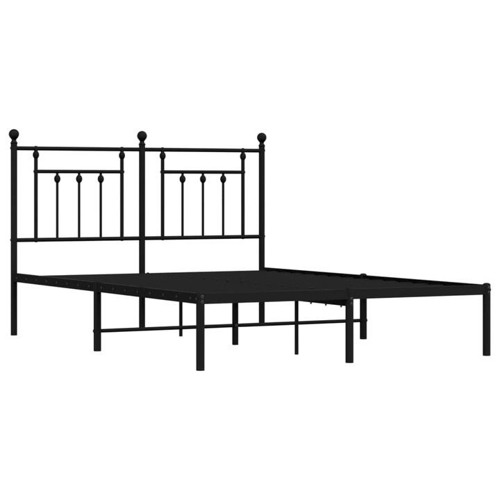 vidaXL fekete fém ágykeret fejtámlával 140 x 200 cm 20.4 kg 353538