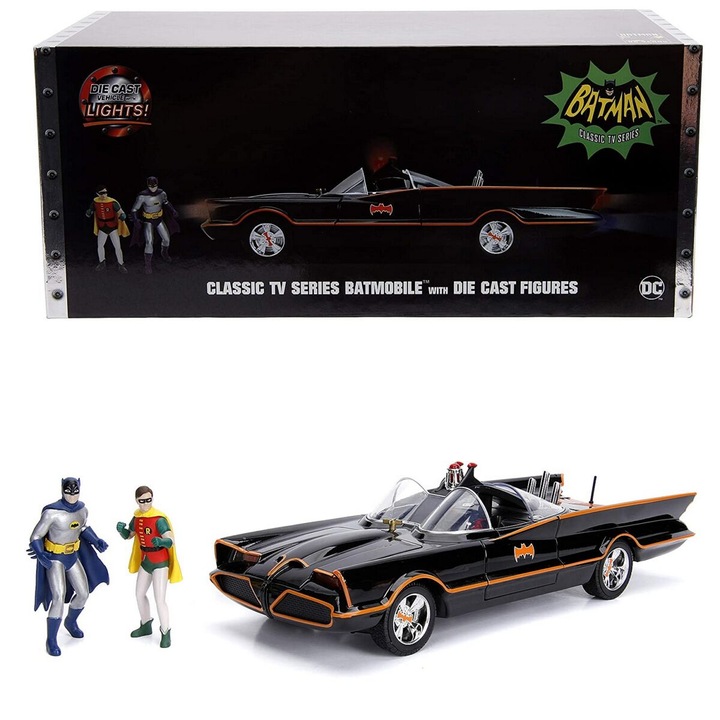 Classic Tv Series Batmobile with lights szett modell autó 1:18