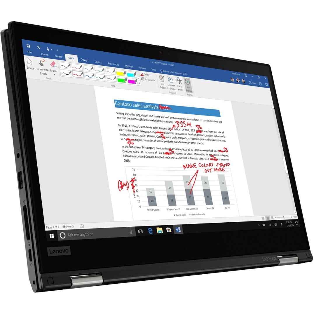 Laptop 2 in 1 Lenovo ThinkPad L13 Yoga Gen 2, 13.3