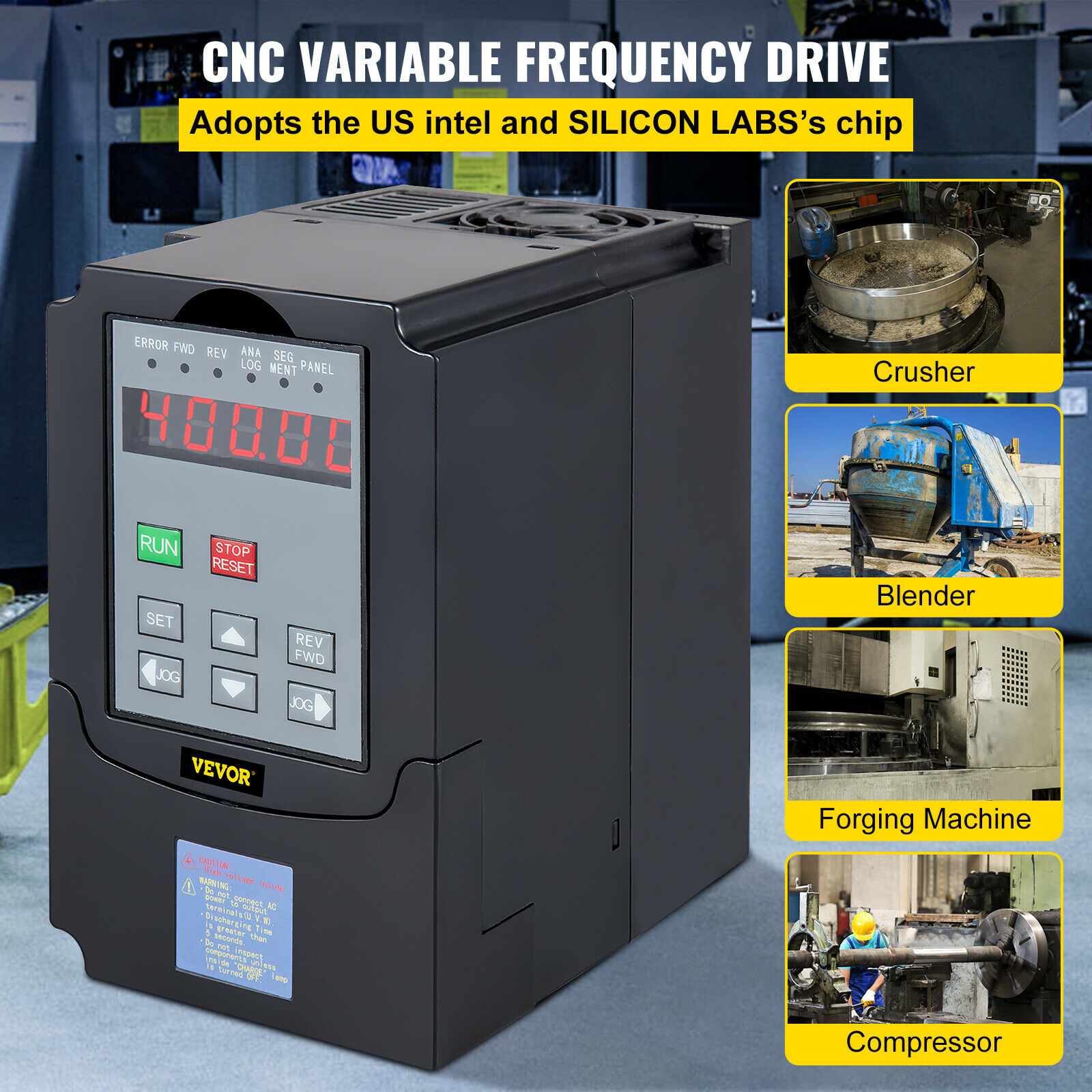 Честотен преобразувател VFD инвертор, 5.5KW 220V - eMAG.bg