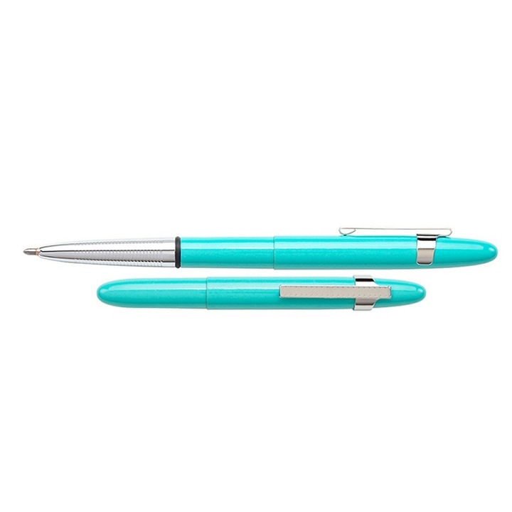 Химикалка Fisher Space Pen Tahitian Blue Bullet с клипс хром 400TBLCL, подаръчна кутия