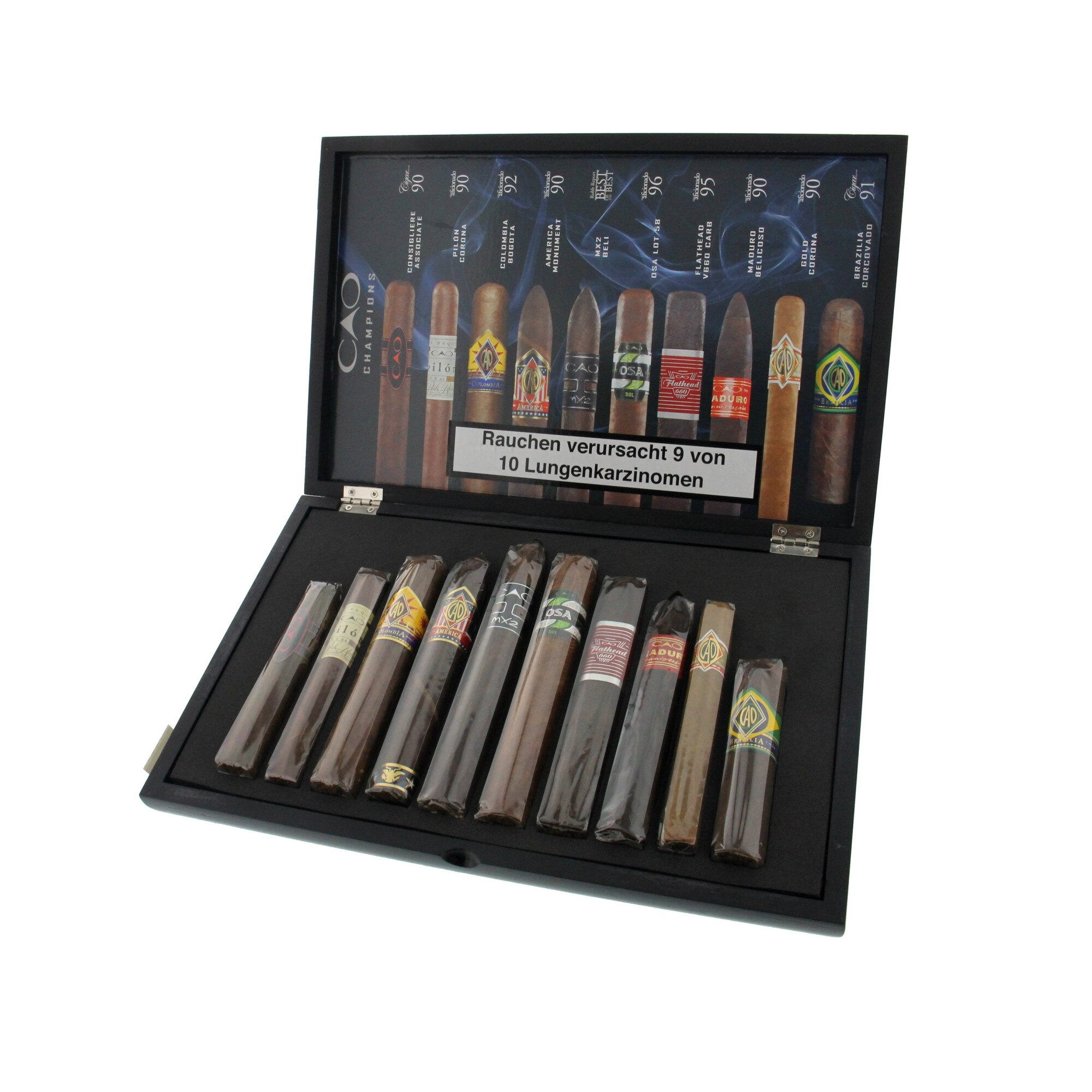 Set 10 Trabucuri Premium CAO Champions Sampler, ambalate in cutie din ...