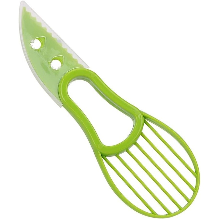 Avokádó kés, Zola®, tömör műanyag, 18x6 cm, zöld