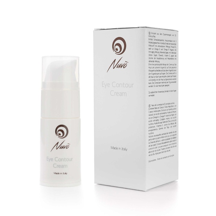 Крем за околоочен контур с 52% екстракт от охлюви и хиалуронова киселина NUVÒ COSMETIC 15 ml